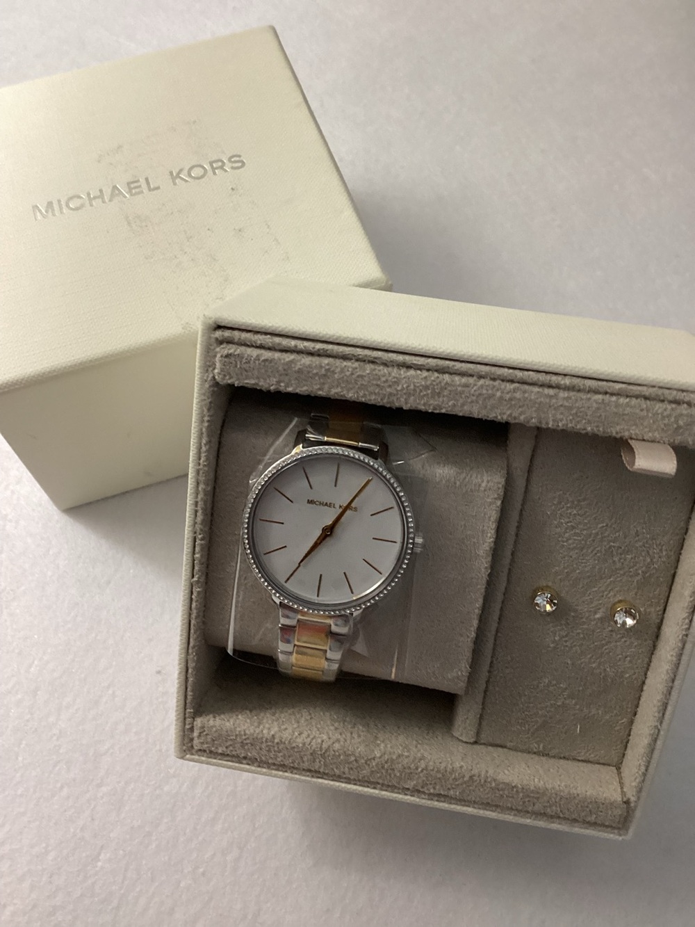 Michael Kors Pyper Two-Tone Stainless Bracelet Watch 32mm Gift Set